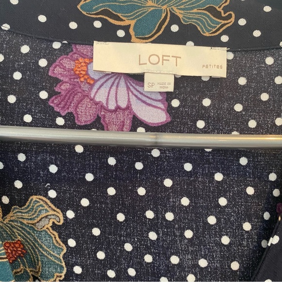 LOFT Peplum Wrap Top with flutter sleeves - Picture 3 of 5